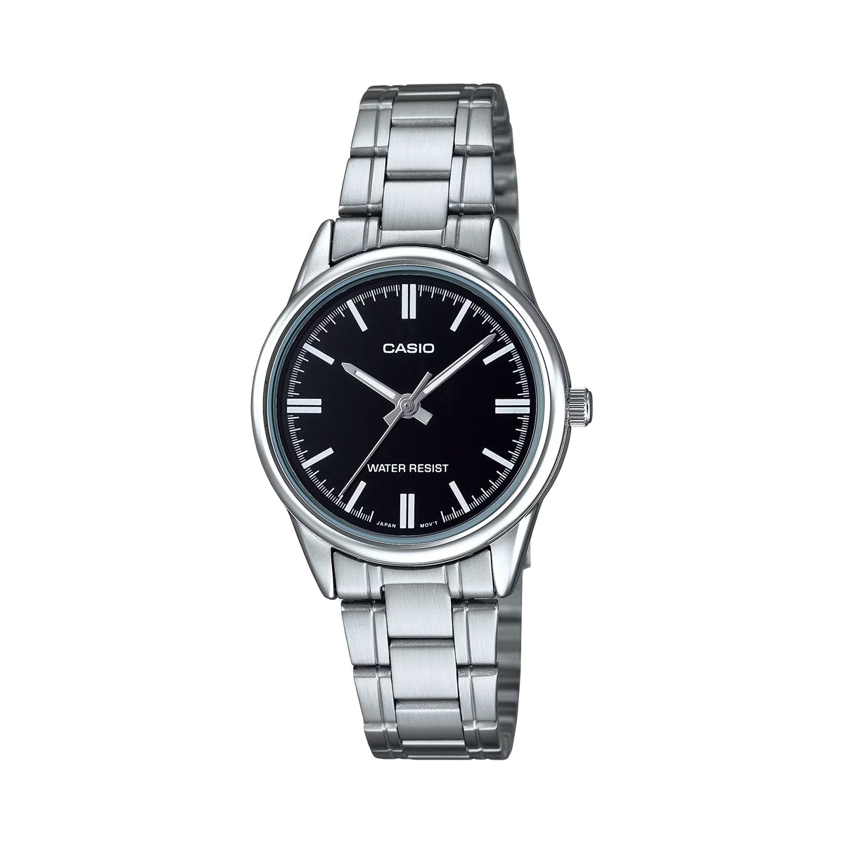 Casio Women’s Silver Stainless Steel Watch with Black Dial - LTP-V005D-1AUDF