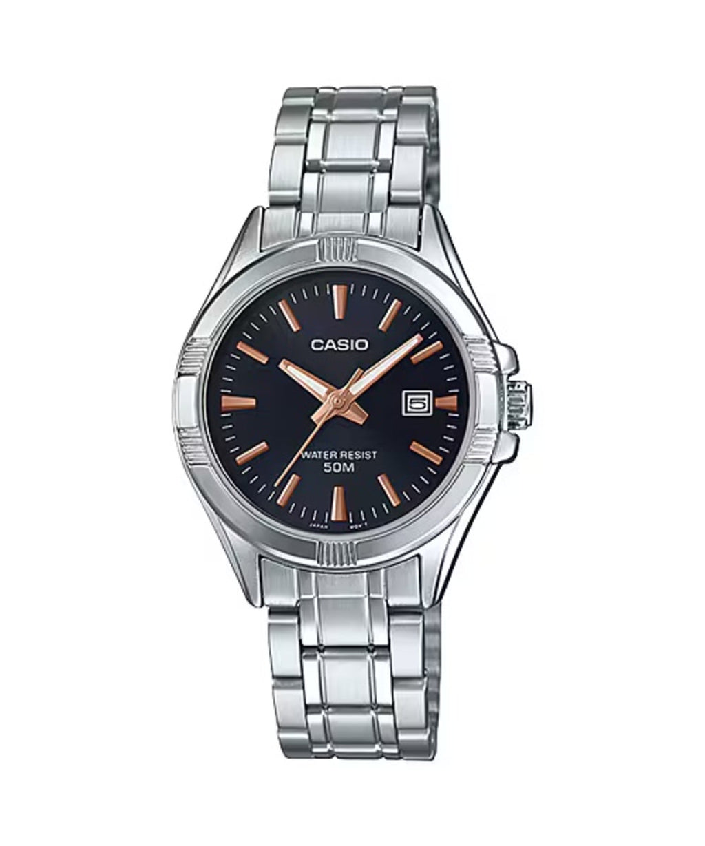 Casio Women’s Black Dial Stainless Steel Bracelet Watch - LTP-1308D-1AVDF