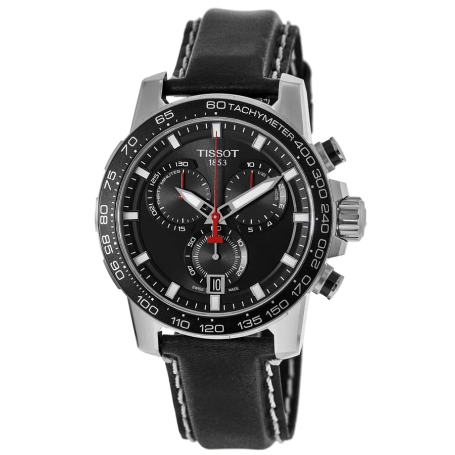 Tissot Supersport Chrono Black Dial Black Leather Strap Men's Watch T125.617.16.051.00