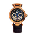 Ganzi Semi-Skeleton Leather-Band Watch
