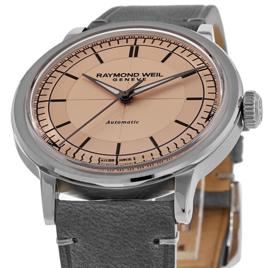 Raymond Weil Millesime Automatic Salmon Dial Leather Strap Men's Watch 2925-STC-80001