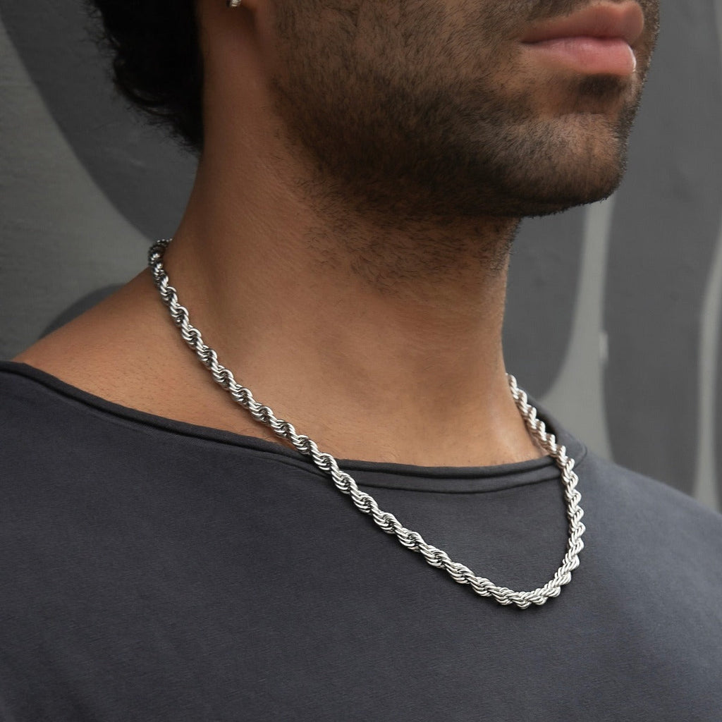 GLD Rope Chain in White Gold- 6mm