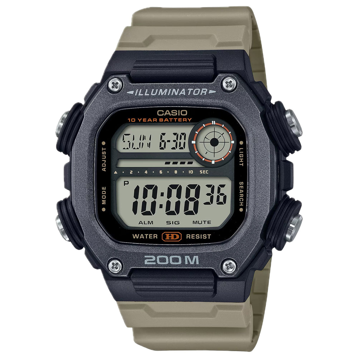 Casio Men's Heavy-Duty Digital Sport Watch with Beige Strap - DW-291HX-5AV