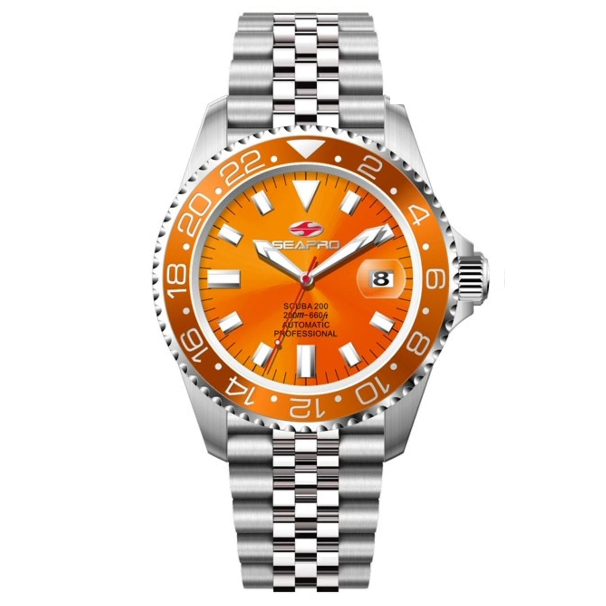 Seapro Men's Grand Meridian Orange Dial Watch