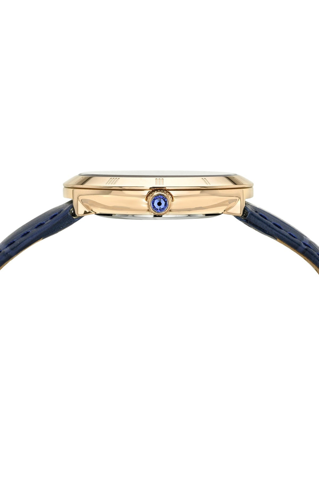 Porsamo Bleu Women's Monroe Genuine Leather Rose Tone and Blue Watch 1491EMOL