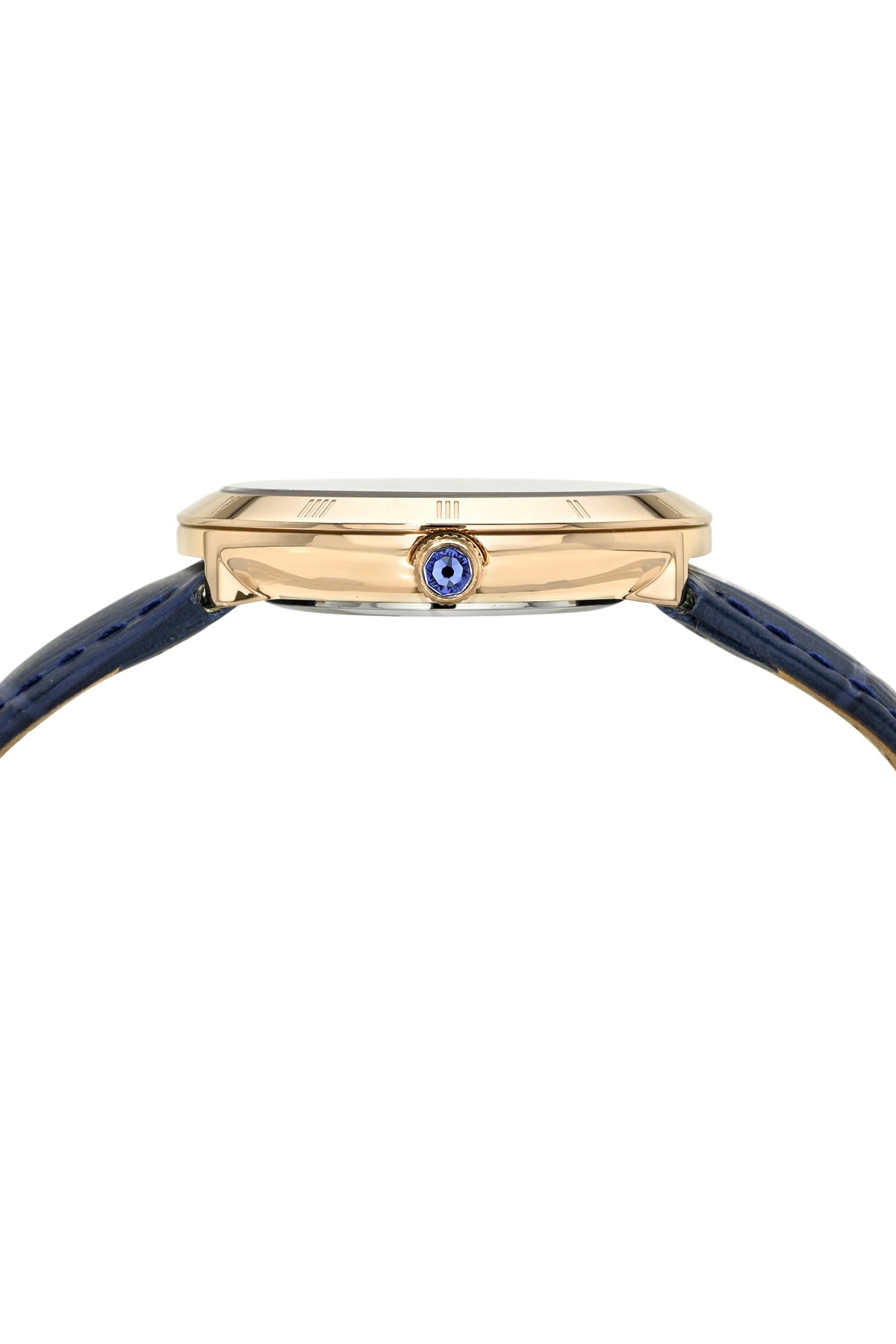 Porsamo Bleu Women's Monroe Genuine Leather Rose Tone and Blue Watch 1491EMOL