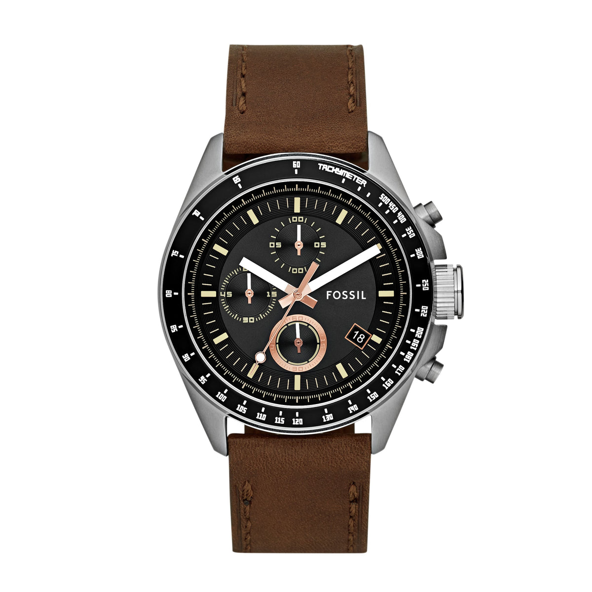 Fossil Men's Decker 44mm, Chronograph Stainless Steel Watch