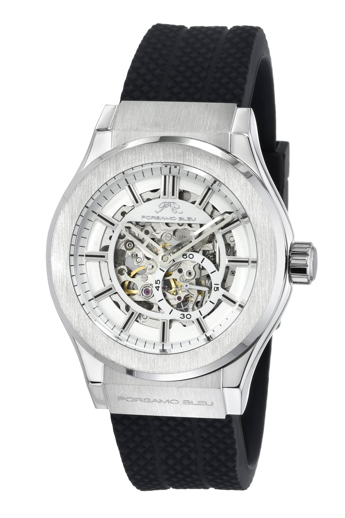 Porsamo Bleu Men's Cruz Automatic Sivler Tone & Black Watch 1221ACRR