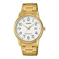 Casio Men’s Gold Stainless Steel Watch with White Dial - MTP-V002G-7B2UDF