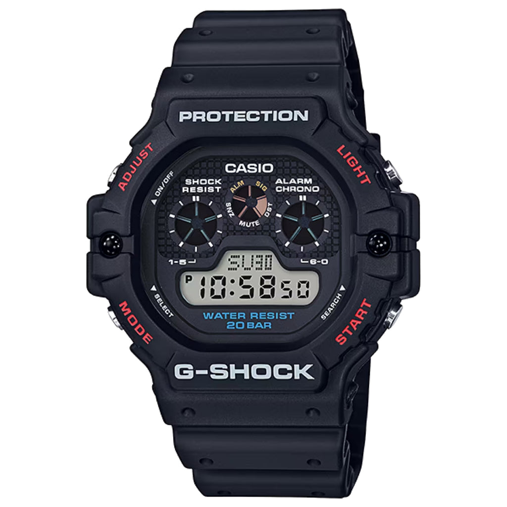Casio G-SHOCK Men's Black Dial Digital Watch Black Resin Strap - DW-5900-1DR
