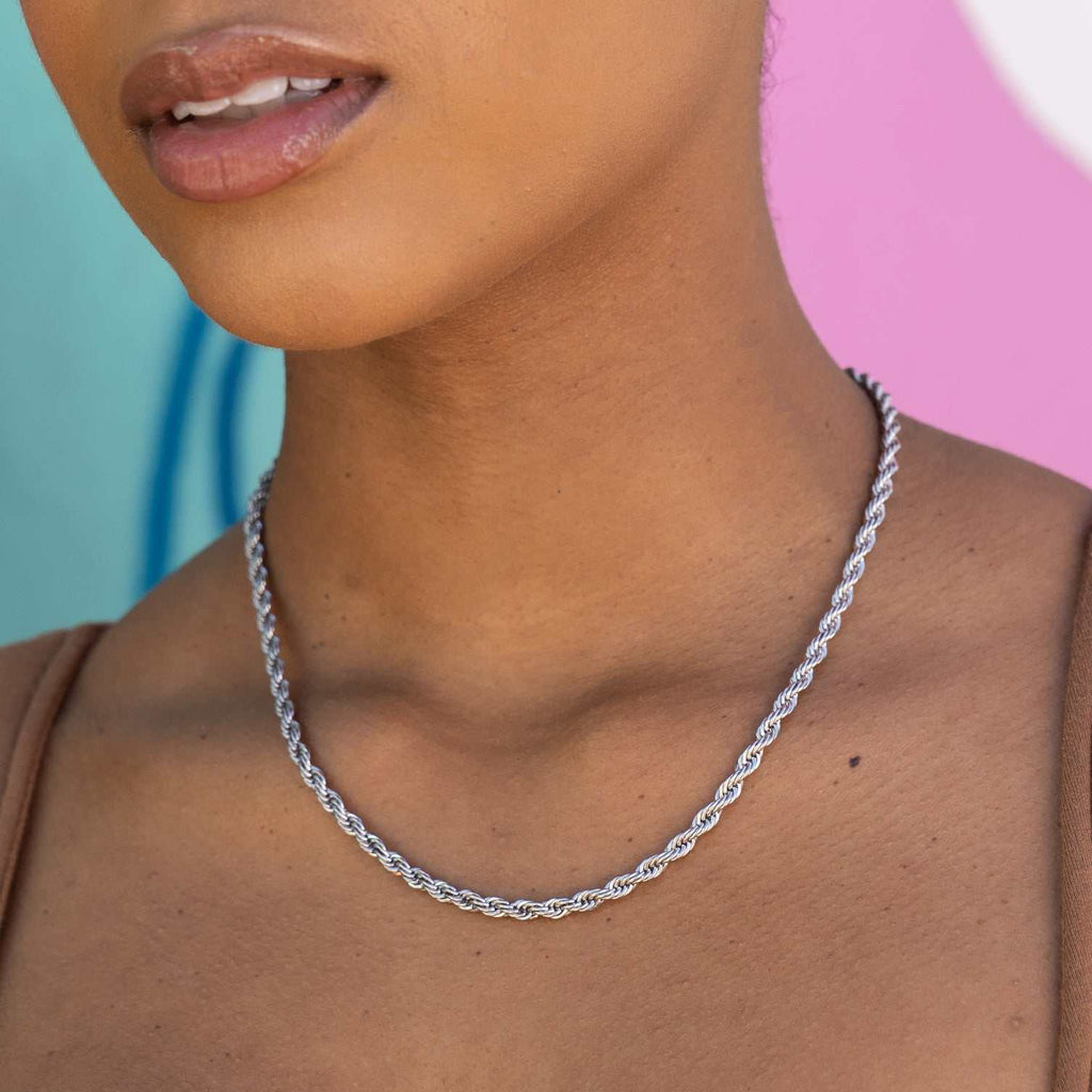 Rope Necklace in Sterling Silver - 4mm