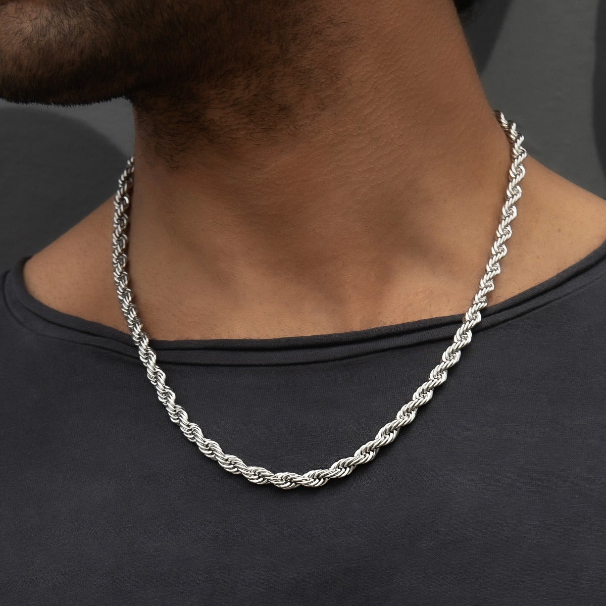 Rope Chain in Sterling Silver - 6mm