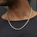 GLD Rope Chain in White Gold- 6mm
