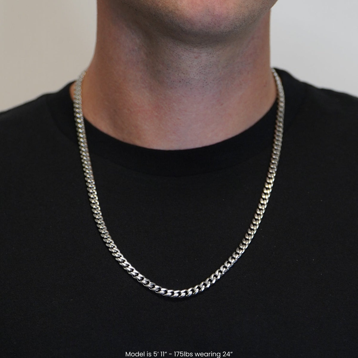 6mm Cuban Link Chain Necklace - Stainless Steel
