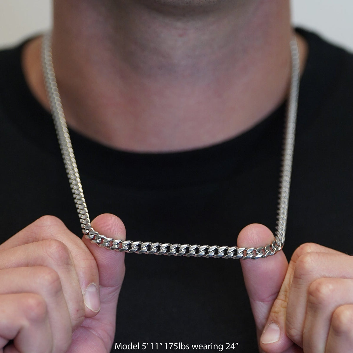 6mm Cuban Link Chain Necklace - Stainless Steel