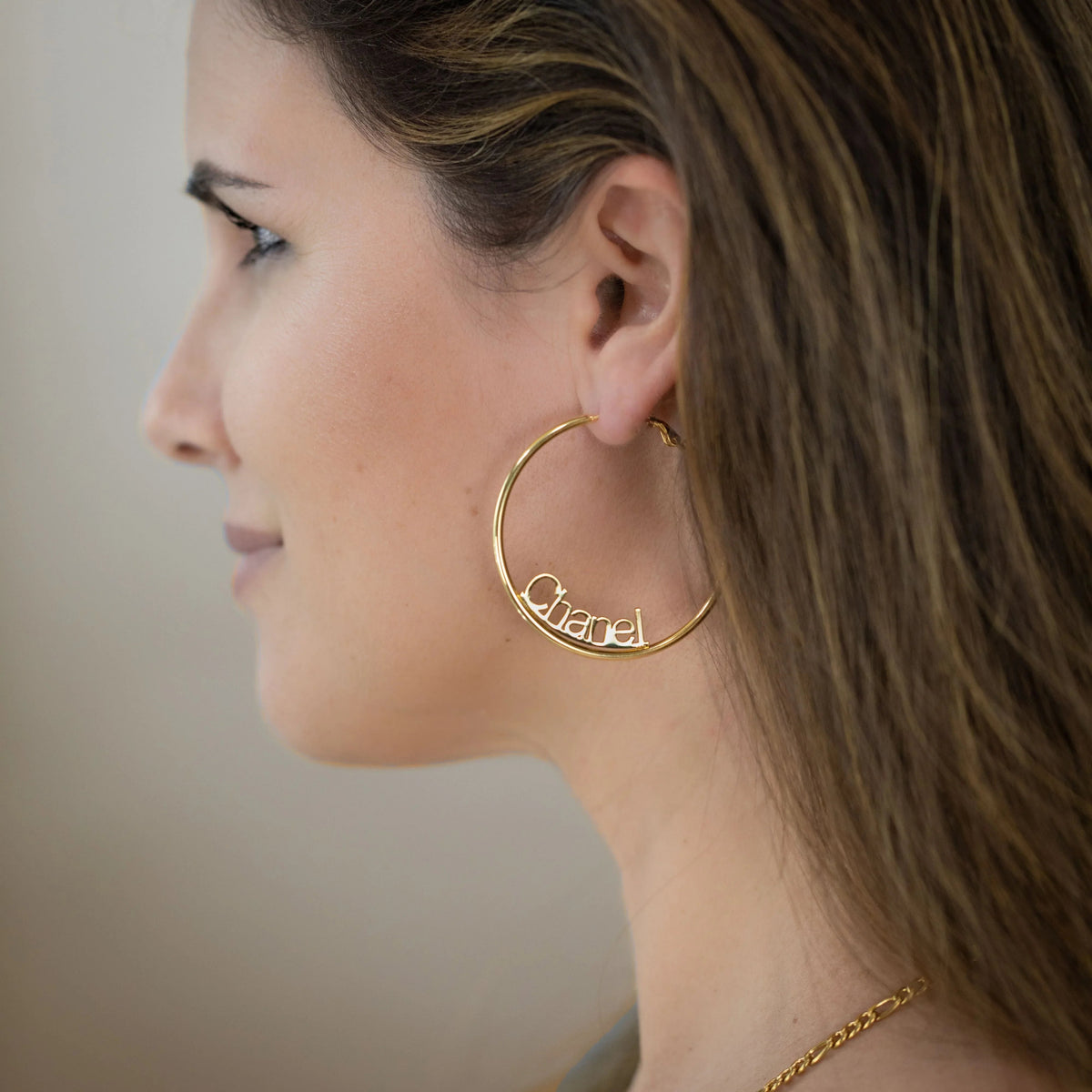 Name Hoop Earrings