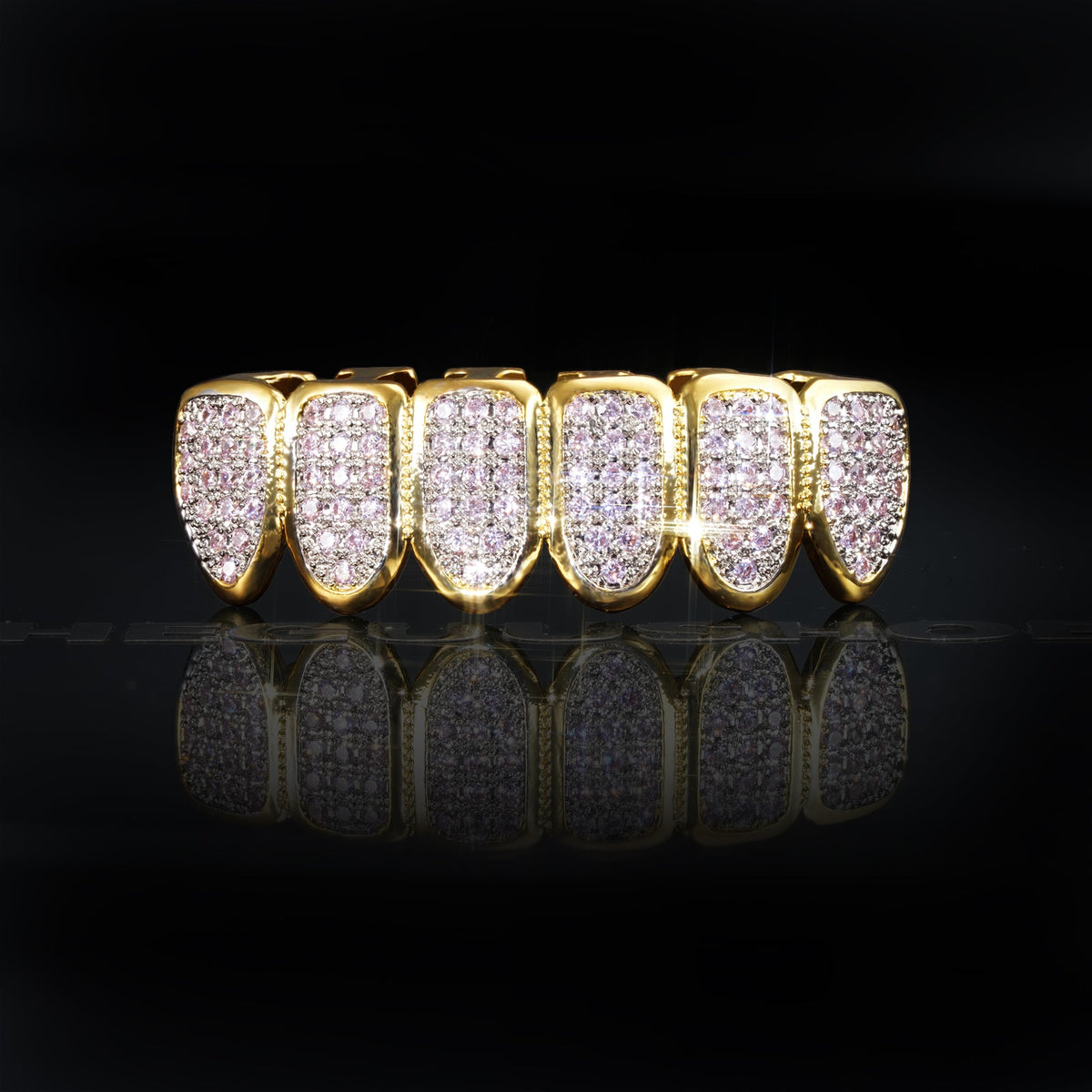 Hip Hop  Gold-Plated Grillz Bar Iced Edition