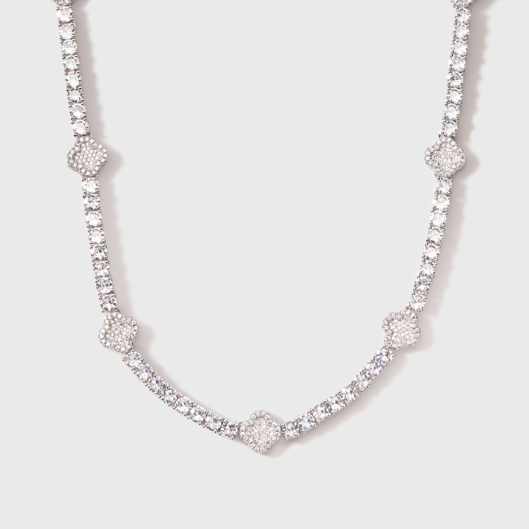 White Clover Set - Chain + Bracelet + Ring