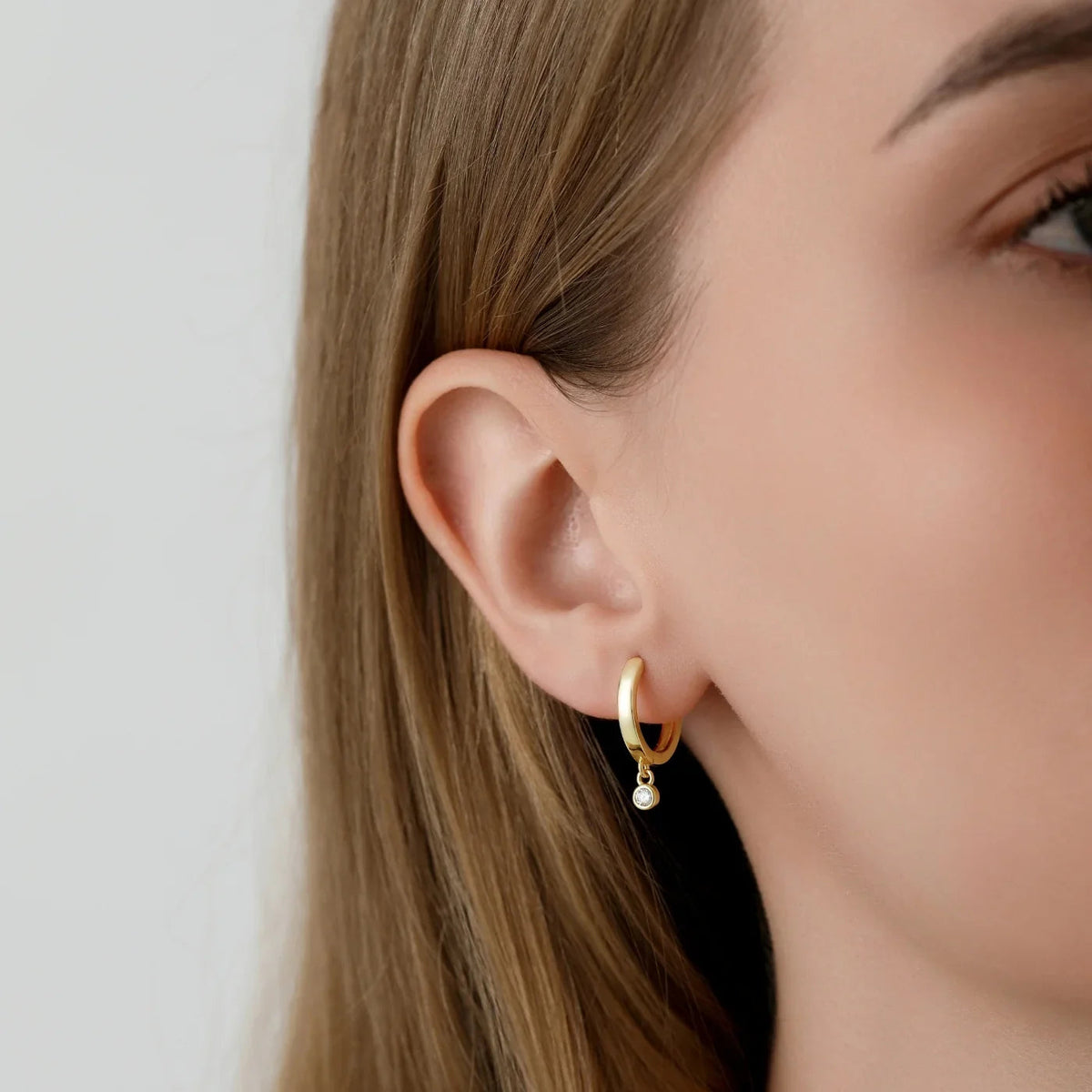 Moissanite Drop Huggie Earrings