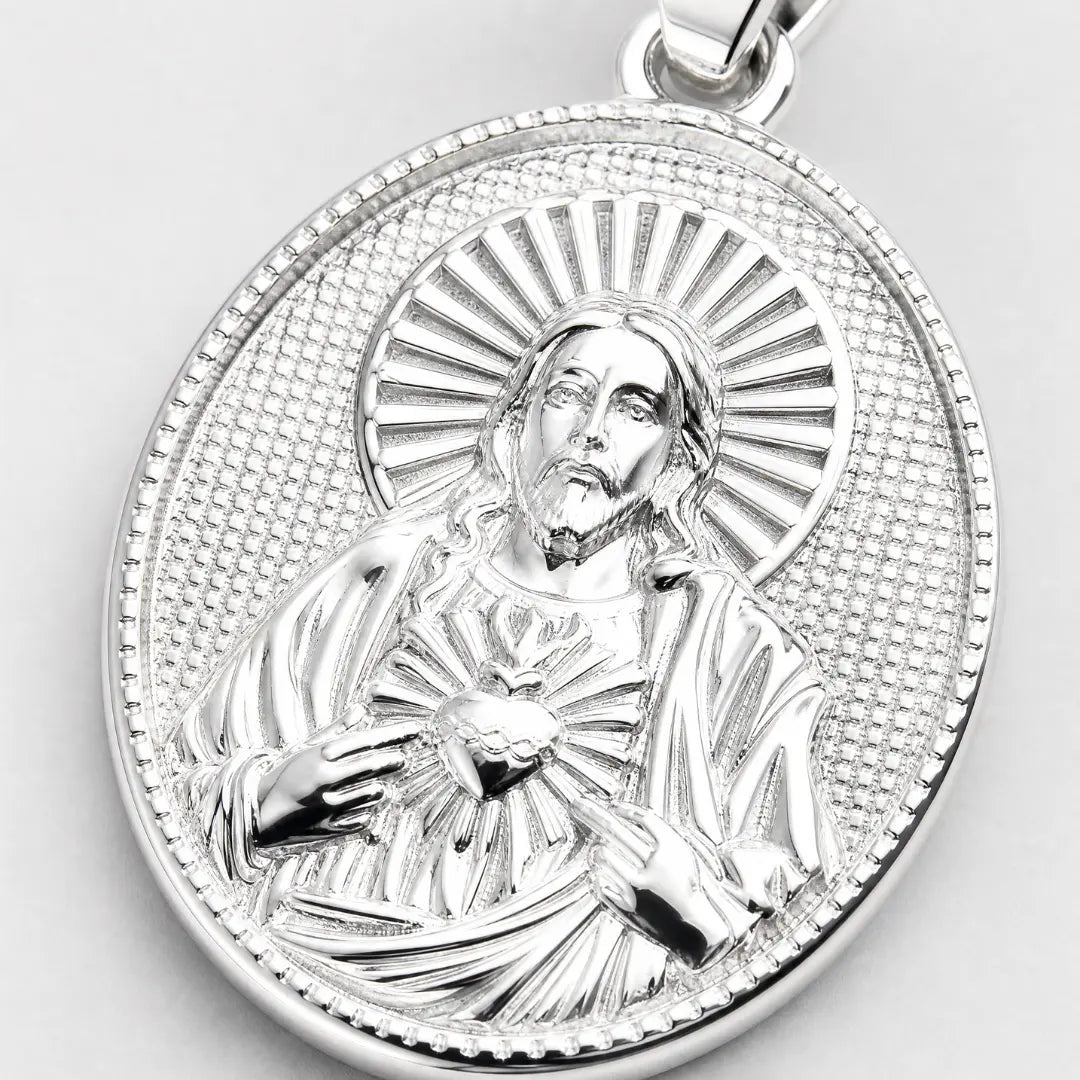 Jesus Sacred Heart Pendant (Silver)