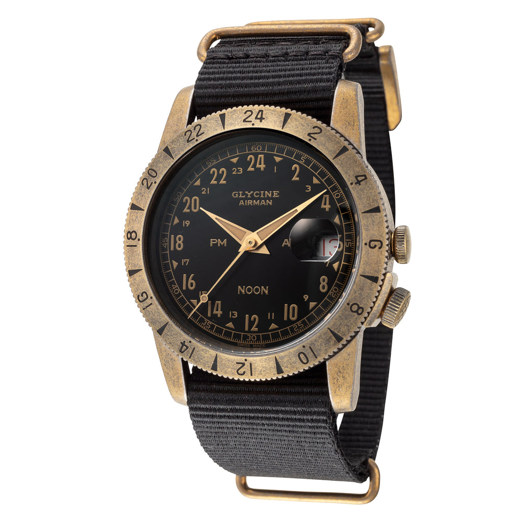 Glycine Men's Airman Vintage Noon 40mm Automatic Watch
