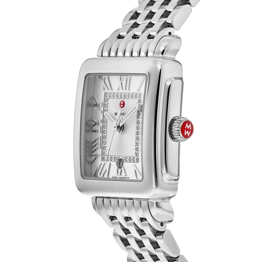 Michele Deco Madison Silver Diamond Dial Steel Women's Watch MWW06G000012