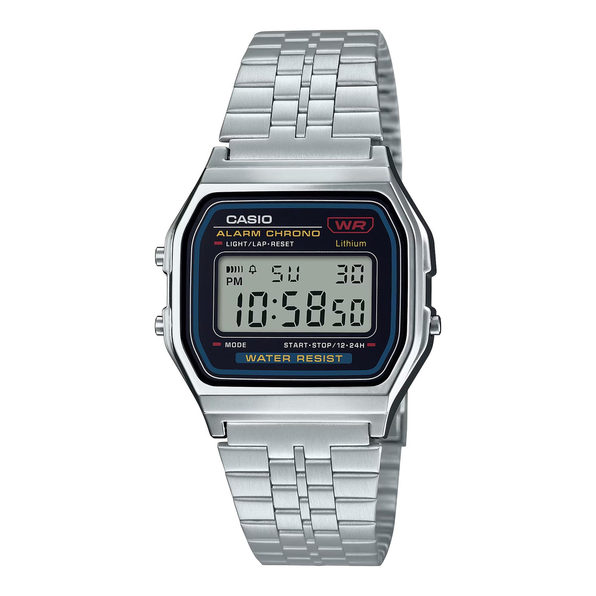 Casio Vintage Stainless Steel Digital Watch - A-159W-N1DF