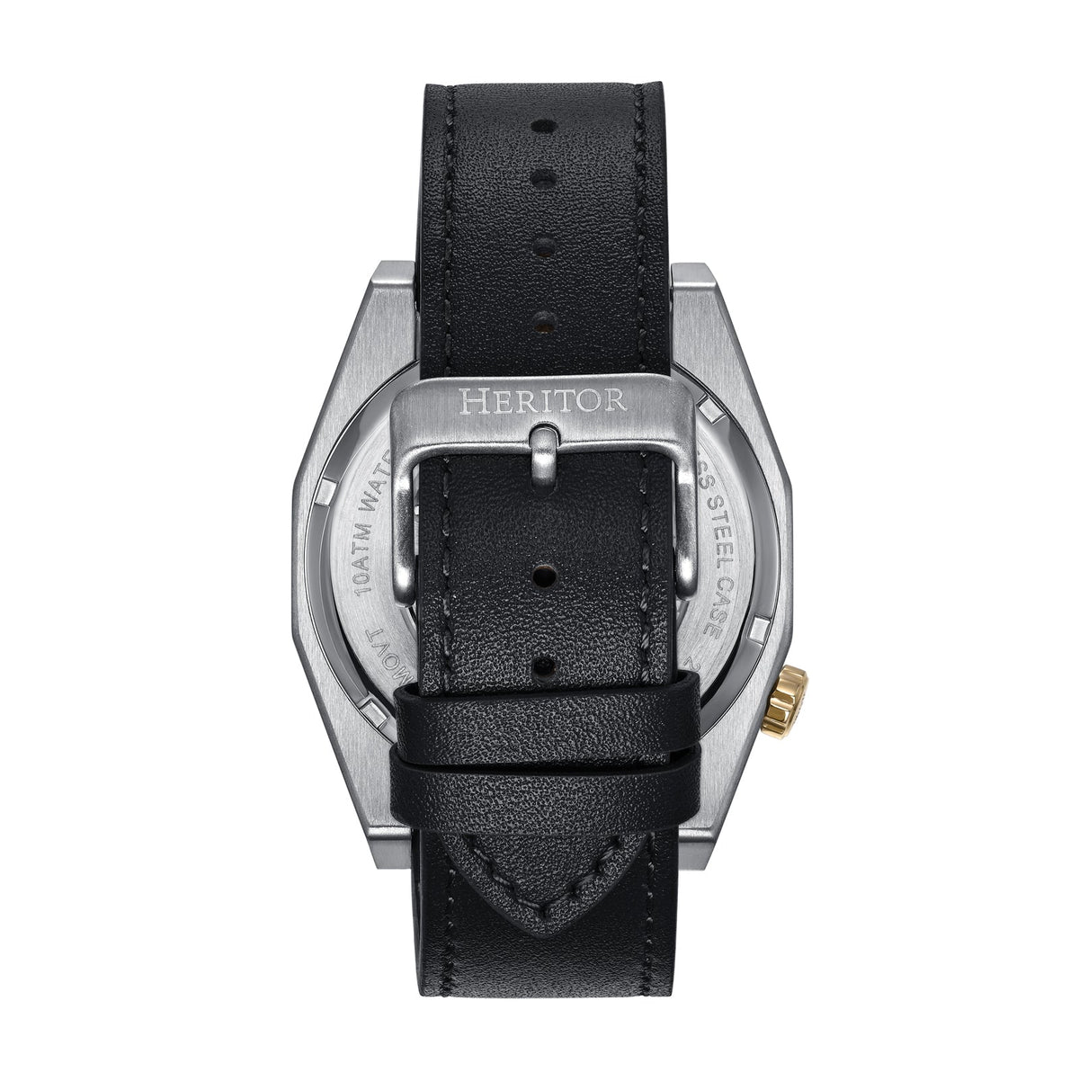 Amadeus Semi-Skeleton Leather-Band Watch