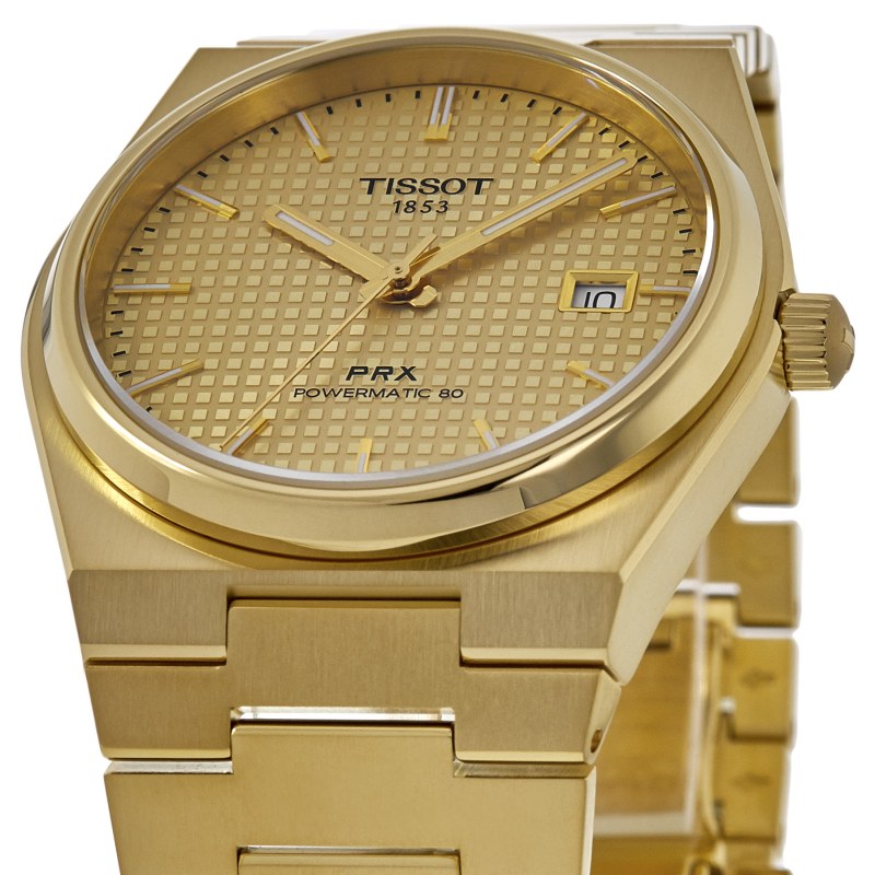 Tissot PRX Powermatic 80 Automatic Champagne Dial Gold-Tone Steel Men's Watch T137.407.33.021.00