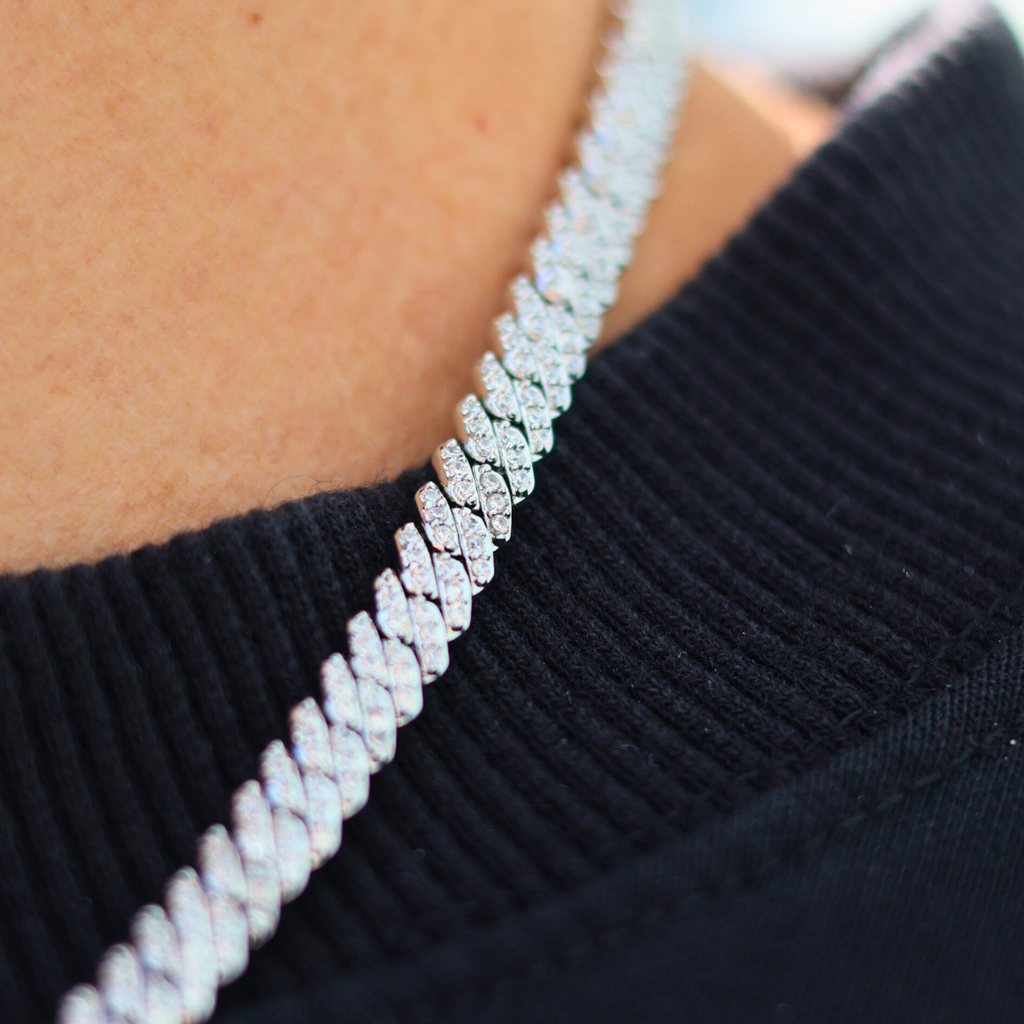 Iced Micro Prong Cuban Chain (Silver) - 6mm