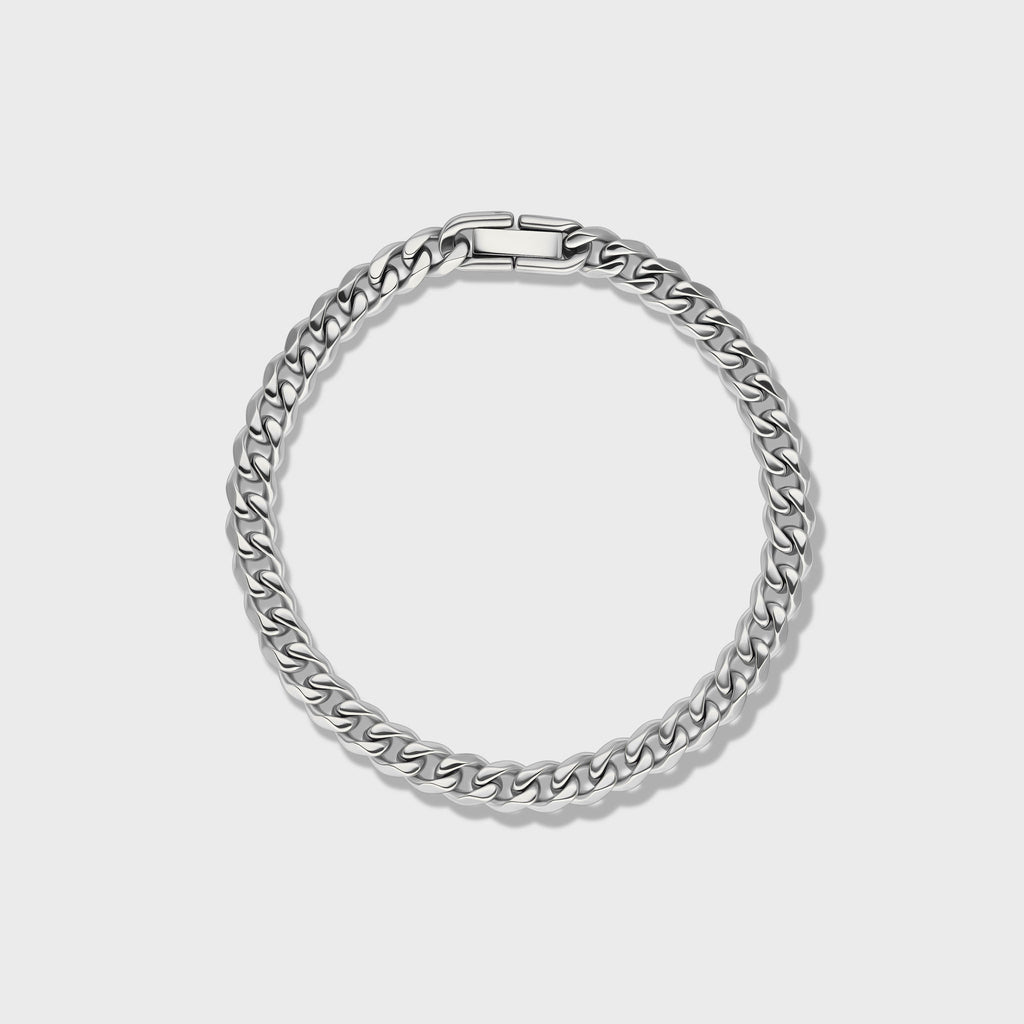 Cuban Link Chain + Bracelet (Silver) - 5mm