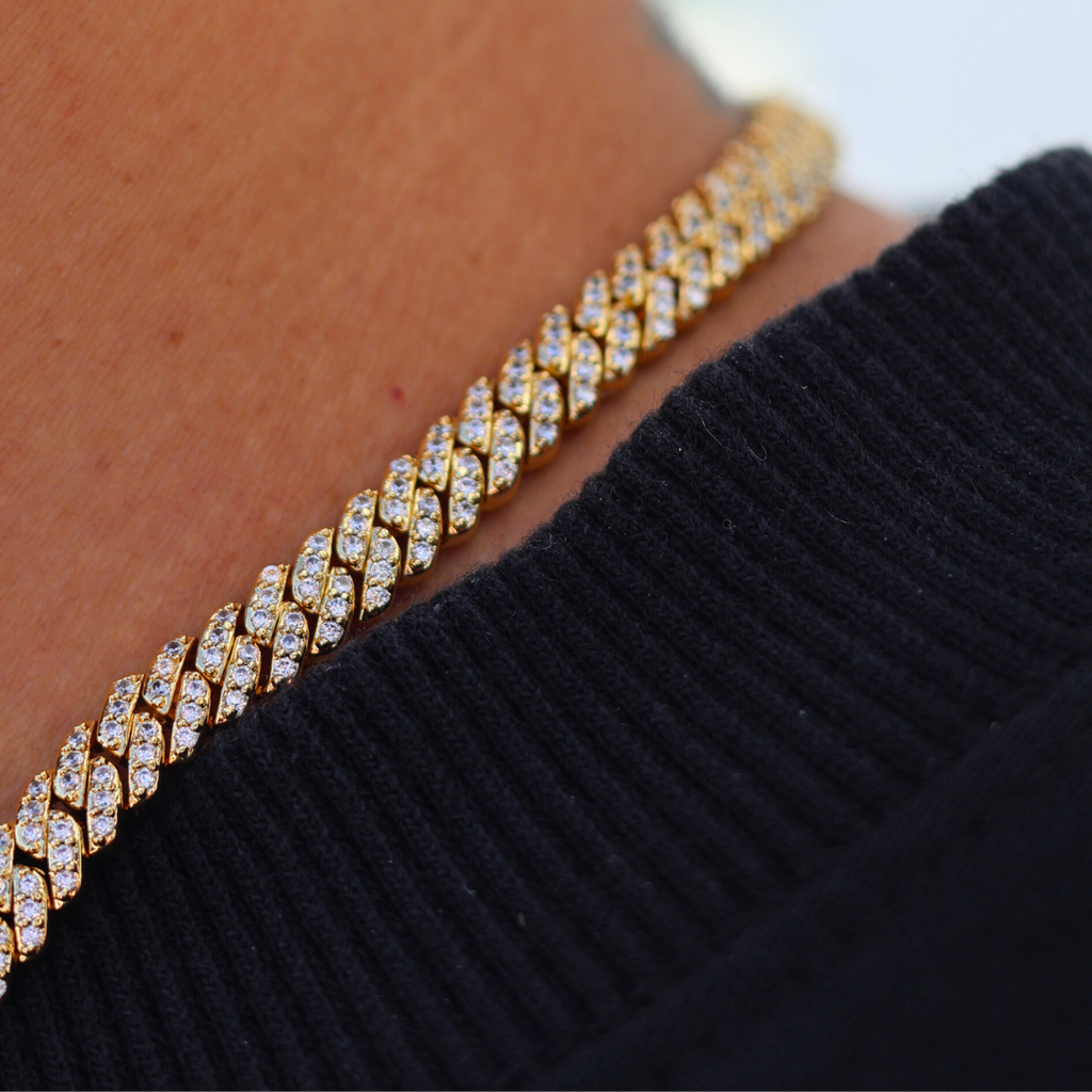 Iced Micro Prong Cuban Chain (Gold) - 6mm