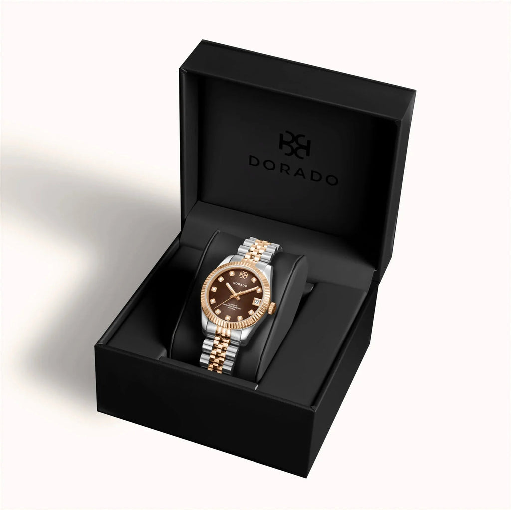 DORADO Rose Two Tone Timeless Watch - Chocolate