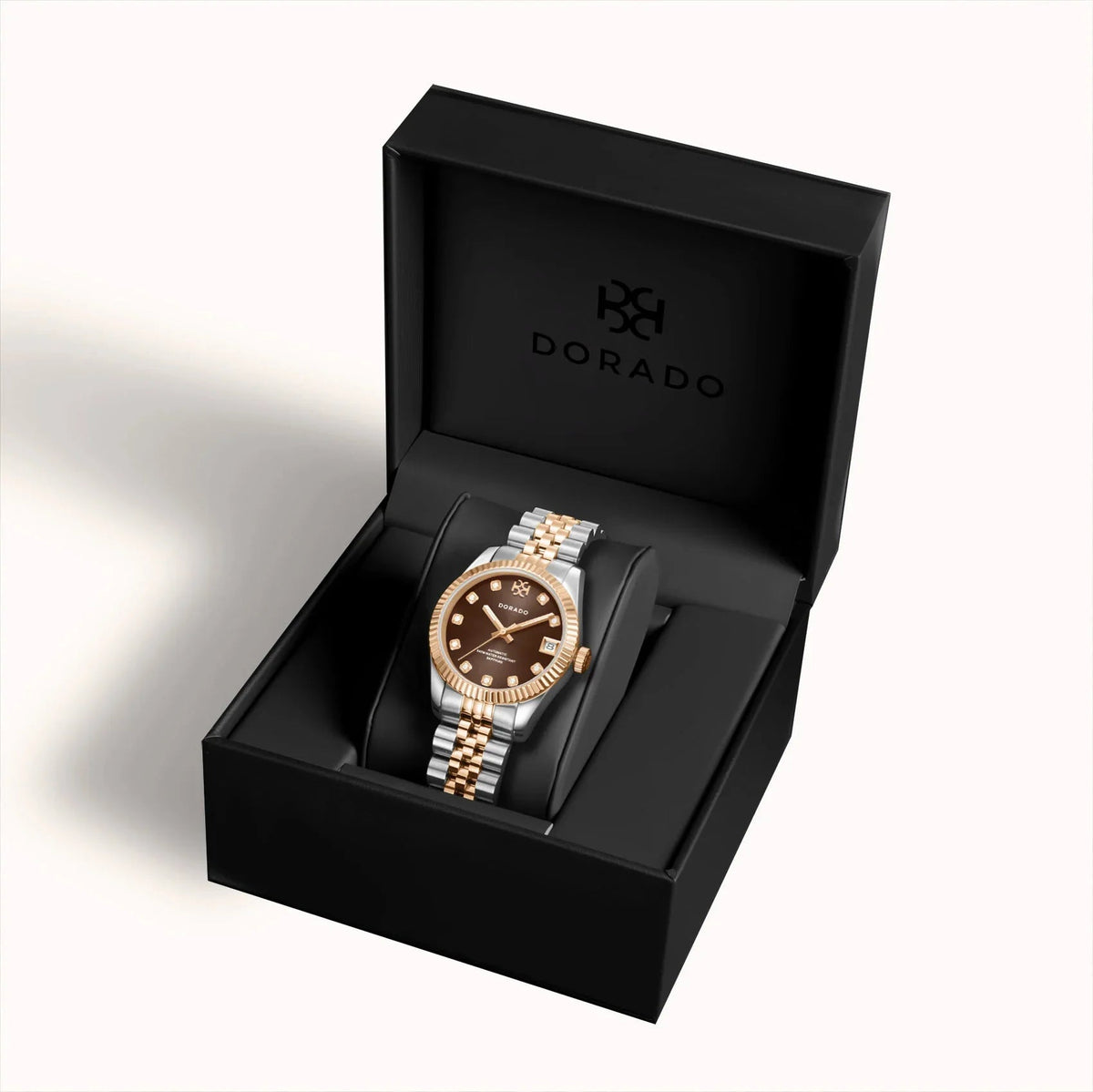 DORADO Rose Two Tone Timeless Watch - Chocolate