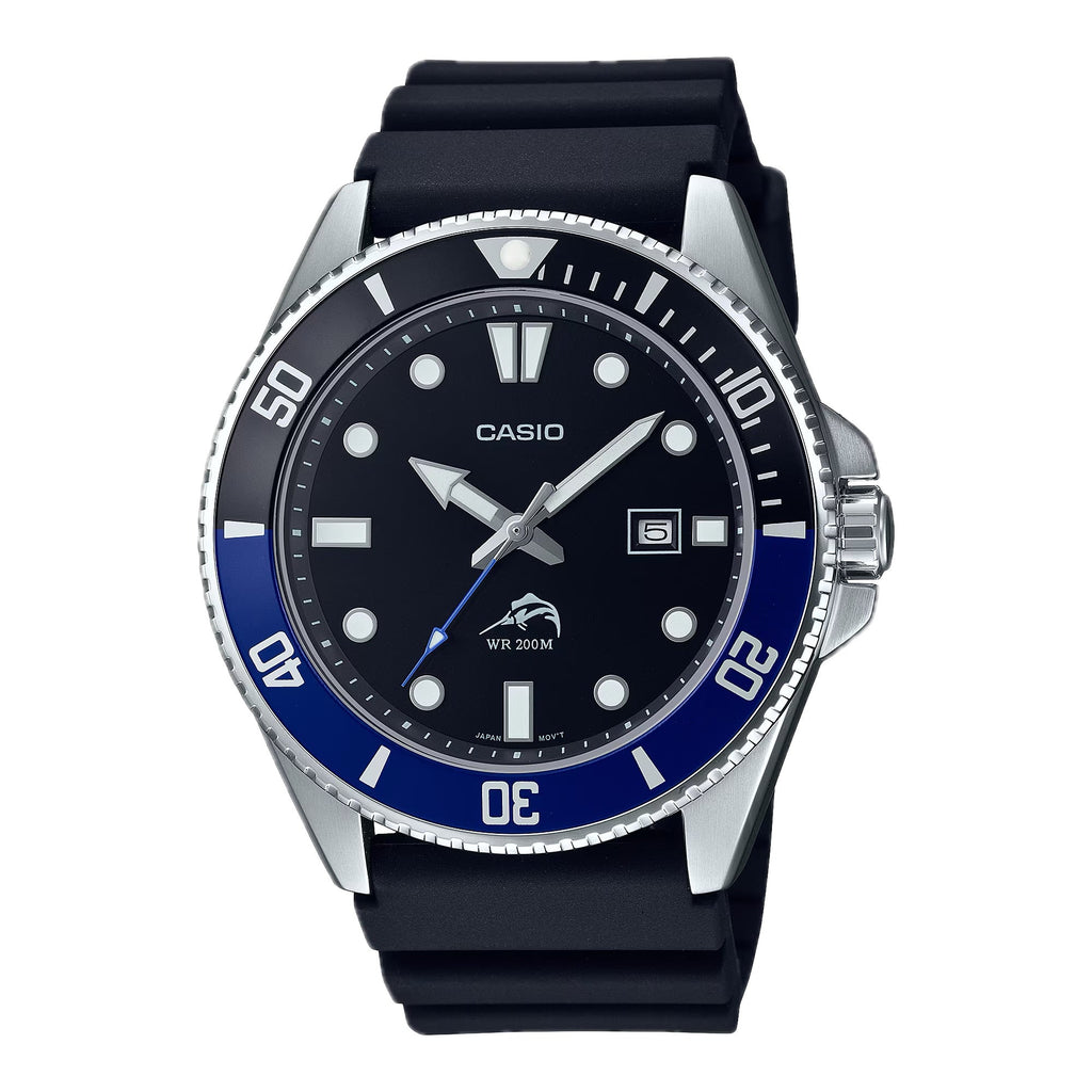 Casio Men’s Black and Blue Bezel Dive Watch - MDV-106B-1A1VCF