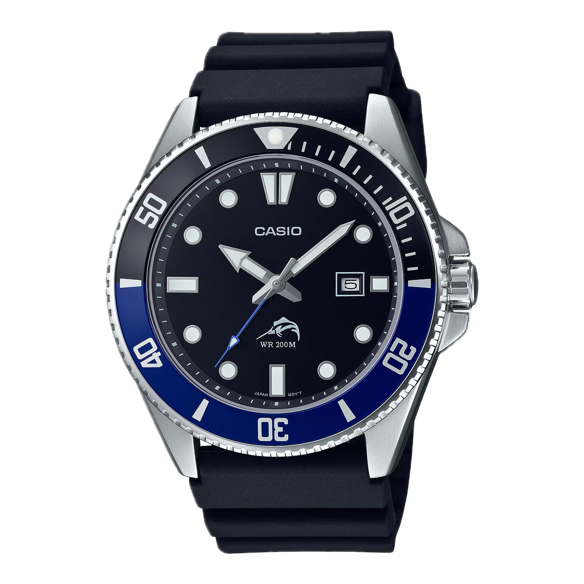 Casio Men’s Black and Blue Bezel Dive Watch - MDV-106B-1A1VCF