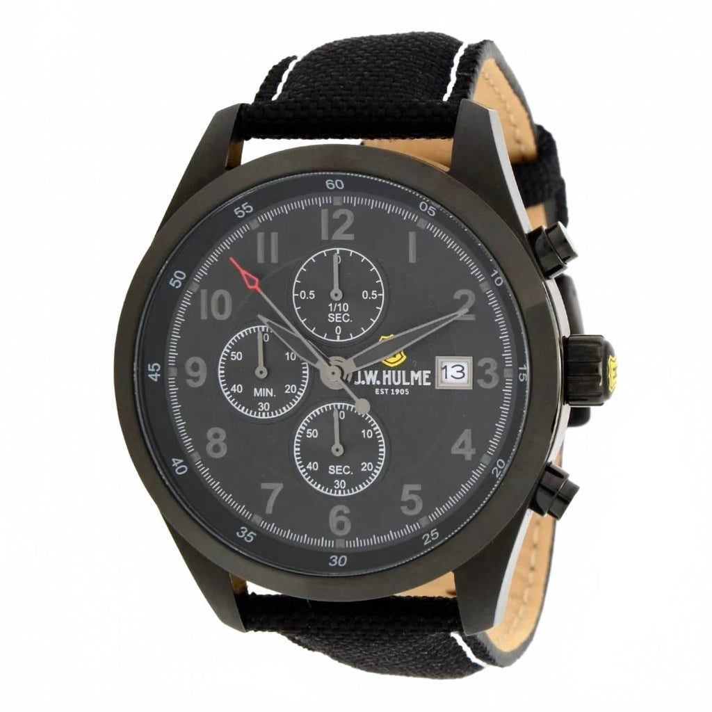 Men's Quartz Chronograph Nylon Strap Watch In Black/black