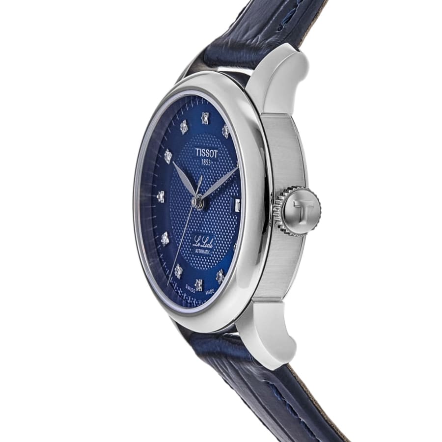Tissot Le Locle Automatic Blue Diamond Dial Leather Strap Women's Watch T006.207.16.046.00