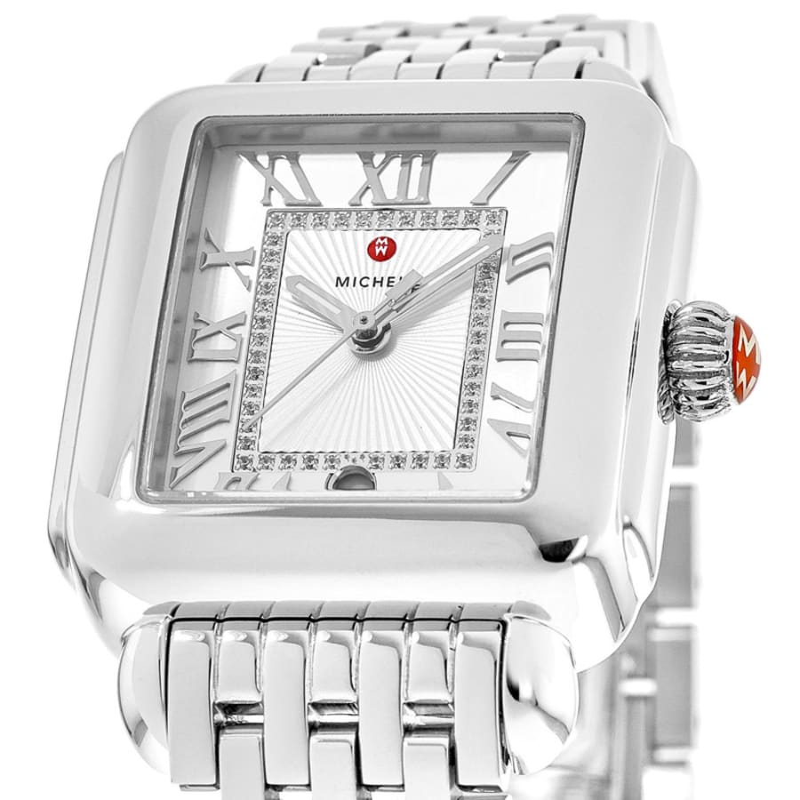 Michele Deco Madison Diamond Silver Sunray Diamond Dial Women's Watch MWW06T000141