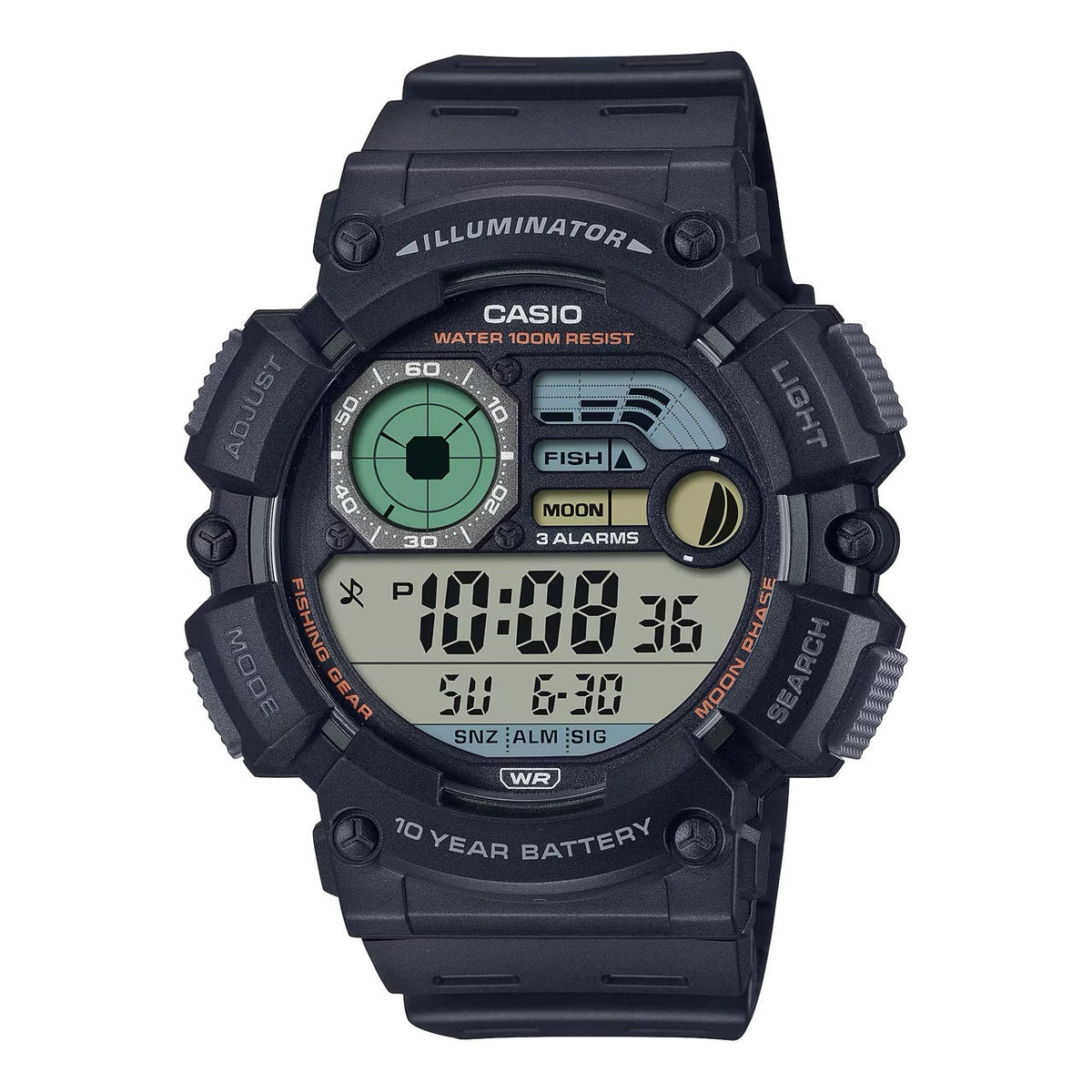 Casio Men's Digital Watch with Black Band- WS-1500H-1AV