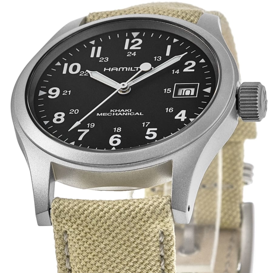Hamilton Khaki Field Mechanical Black Dial Fabric Strap Men's Watch H69439933