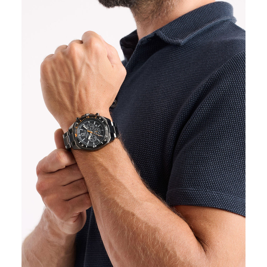 Nautica Mens Nct Blue Sail Chronograph Stainless Steel Watch