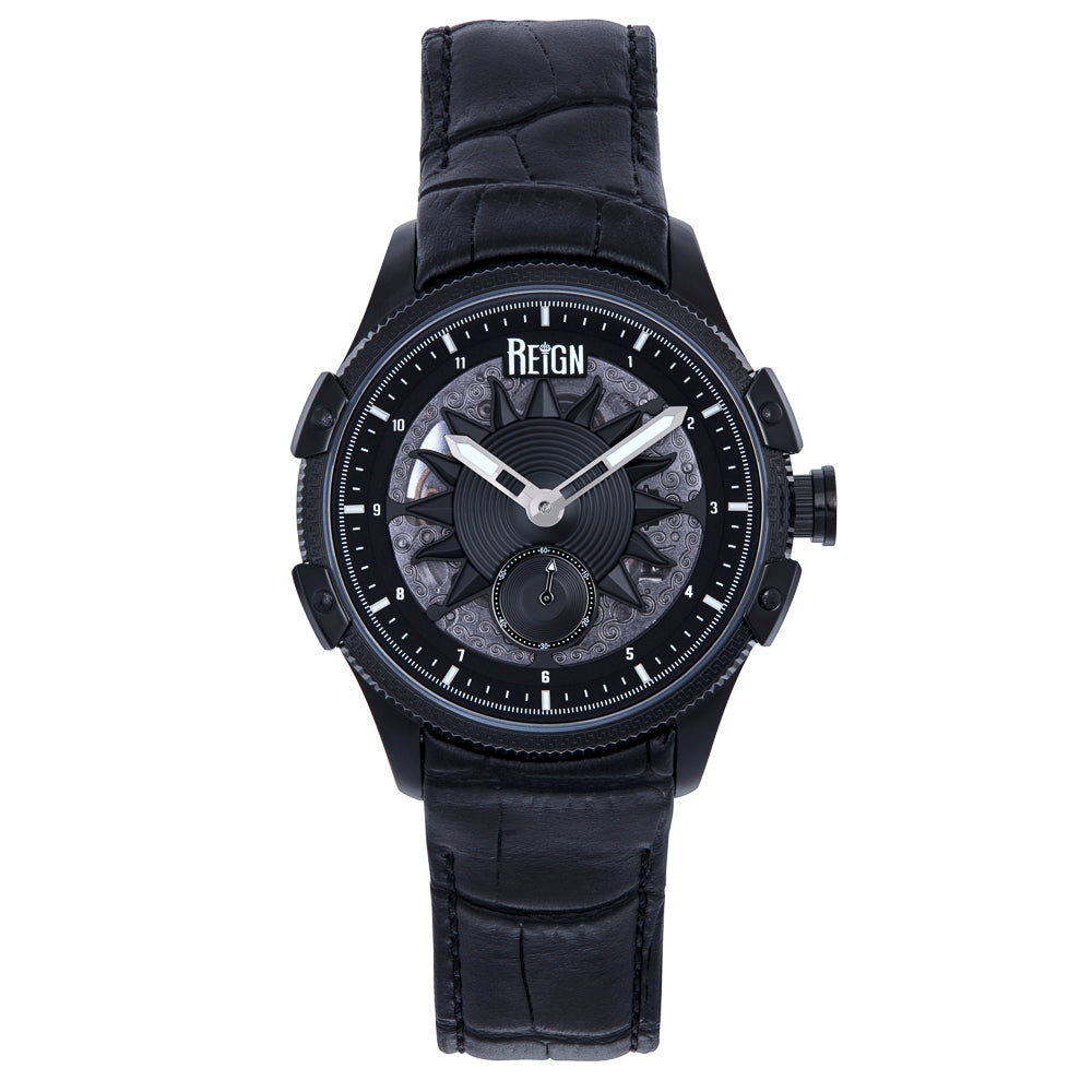 Solstice Automatic Semi-Skeleton Watch - Black