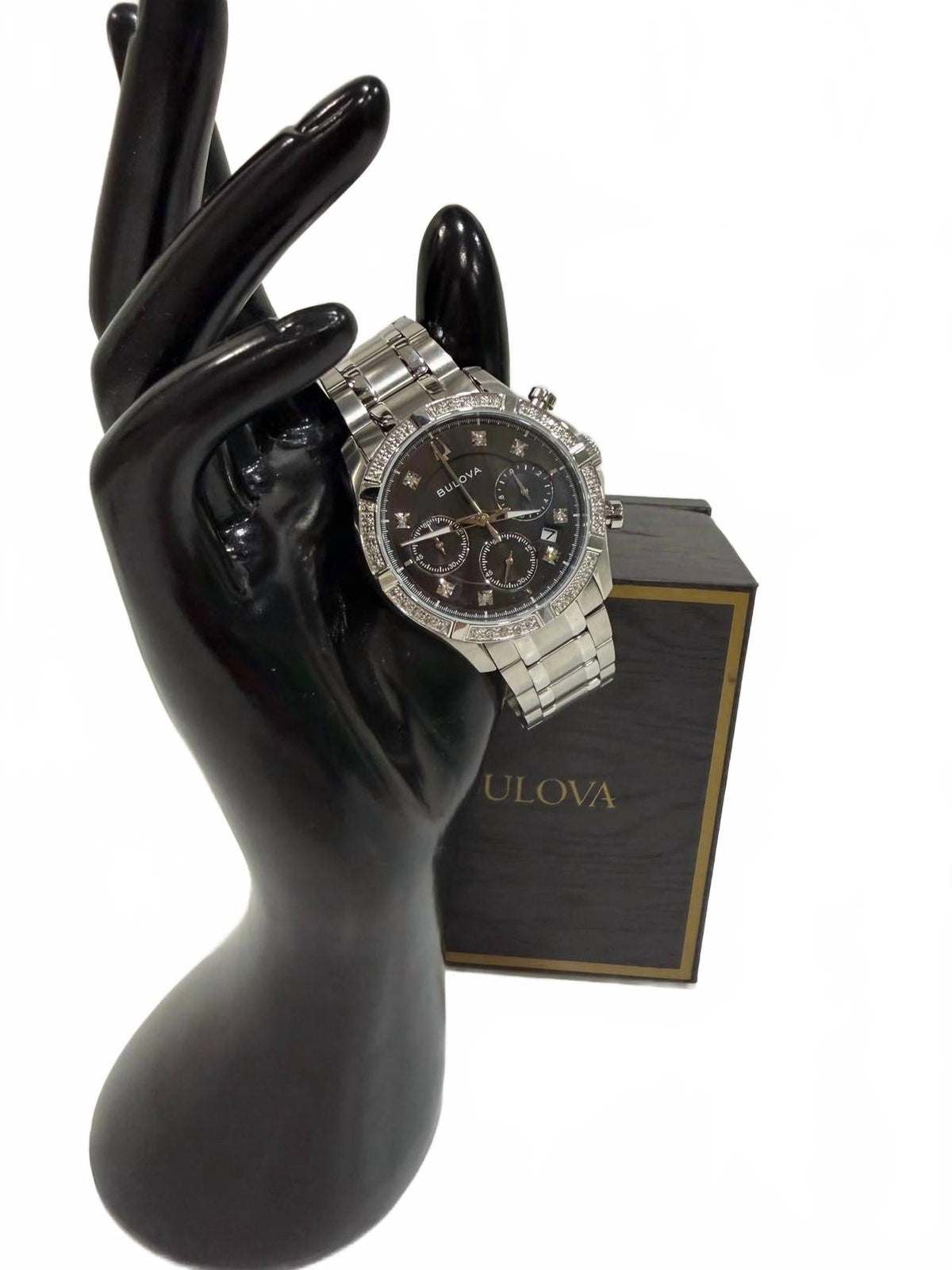 Men's Chronograph Classic Diamond Watch - 44Mm In Silver