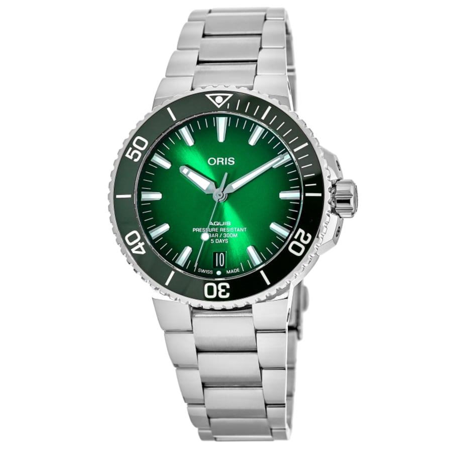 Oris Aquis Date Green Dial Steel Men's Watch 01 400 7763 4157-07 8 24 09PEB