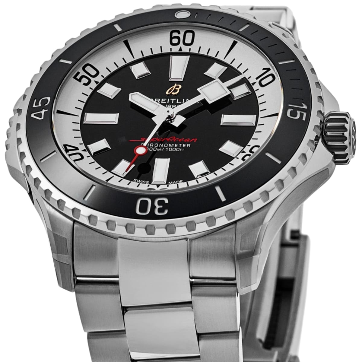 Breitling Superocean Automatic 46 Black Dial Steel Men's Watch A17378211B1A1