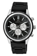 Porsamo Bleu Logan Chronograph Silicon Silver Tone & Black Men's Watch 1451DLOR