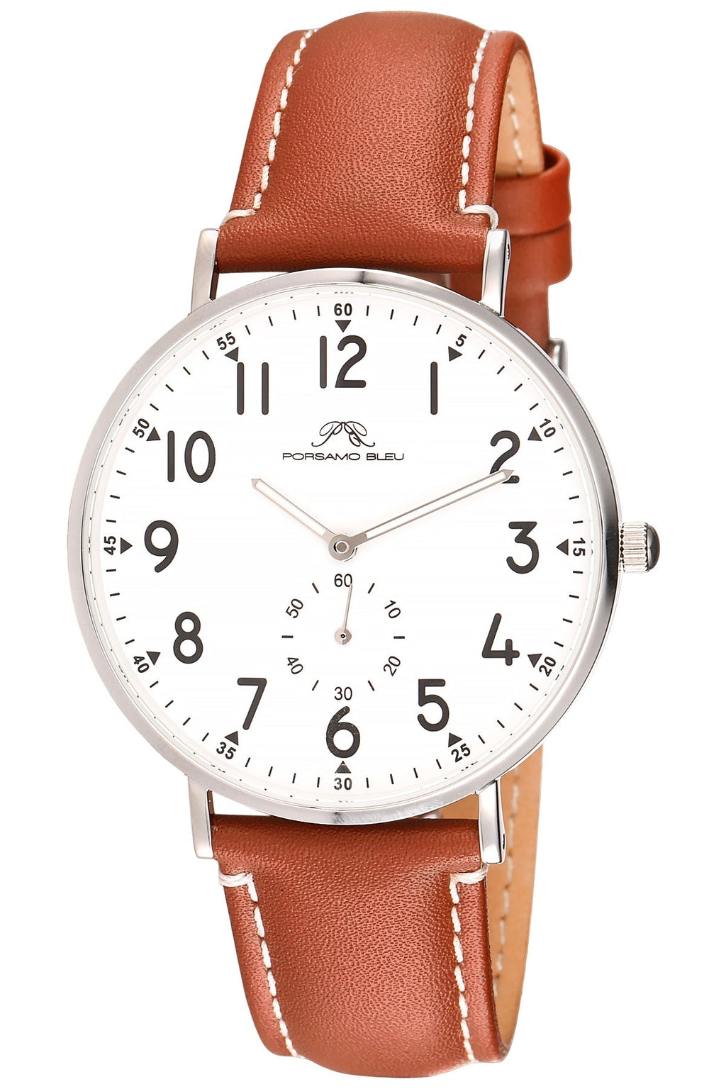 Porsamo Bleu Men's Rowan Genuine Leather Band Watch 1471CROL