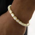 Iced Cushion Cut Tennis Bracelet in Yellow Gold - 7MM