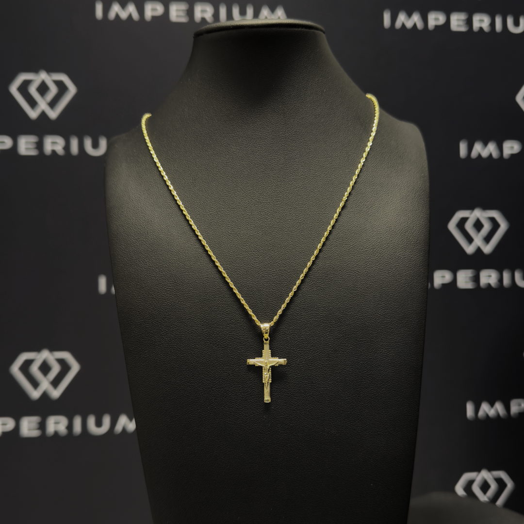 Solid Gold Small Jesus Cross Pendant